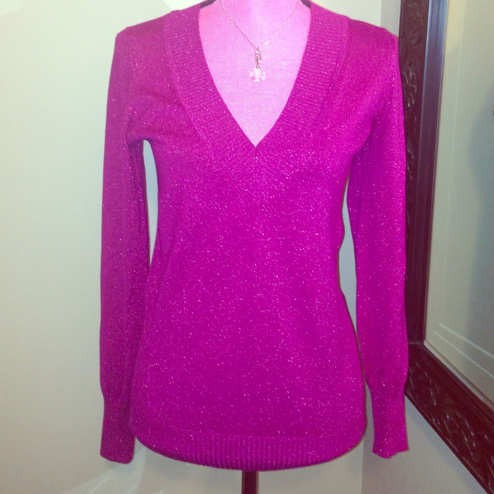 Sparkly Pink Express Sweater L